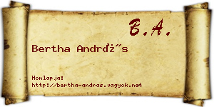 Bertha András névjegykártya